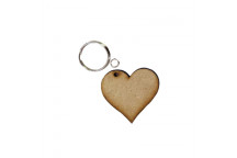KEYRING WOODEN HEART 2PIECE 3CM