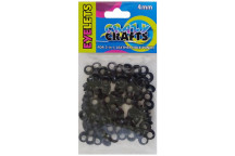 BLACK METAL CRAFT EYELET 4MM 100PIECE