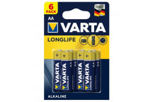 VARTA LONGLIFE BATTERY AA 6PACK