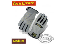 TORK CRAFT MECHANICS GLOVE MEDIUM BLACK SYNTHETIC LEATHER PALM SPANDEX