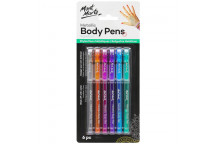 METALLIC BODY ART PENS 6 PIECE