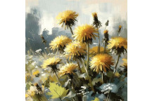 DECOUPAGE GOLDEN DANDELION MEADOW 500X500MM