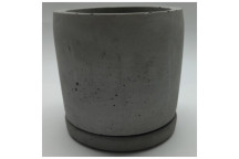 COLOUR SMALL ROUND RAW CEMENT CONCRETE POT 12CM