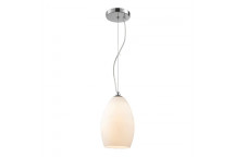 EUEOLUX 1XE27 WHITE CHROME EGG PENDANT LIGHT