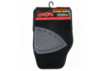 CAR MAT POLYESTER SQUARE BLACK 4PC