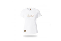 WHITE METALLIC PUFF LADIES T-SHIRT 2XLARGE