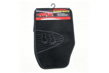 CAR MAT POLYESTER SQUARE BLACK 4PC