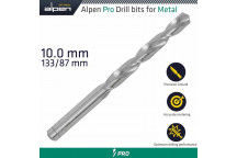 ALPEN PRO HSS 10MM DRILL DIN 338 RN 135 SPLIT POINT PLASTIC WALLET
