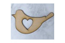 WOODEN BIRD WITH HEART