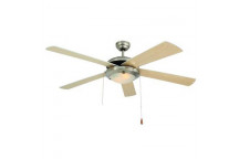 EUROLUX 5 BLADE SATIN CHROME 52INCH CEILING FAN AND 1X LIGHT