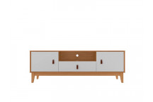 CEDAR/WHITE 60 INCH TV 2 DOORS AND 1 DRAWER ESMERALDA PLUS STAND