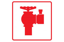 SIGN FIRE HYDRANT RED 190X190MM