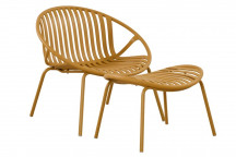 TRIESTA PLASTIC AND METAL OCHRE OCCASIONAL SET