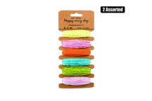 RAFFIA TWINE CRAFT 6 ASSORTED COLOURS 5MMX5MM