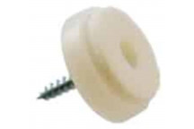 WHITE PLASTIC AND FELT SCREW GLIDE 20MM 8PIECE