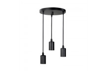 O LITE BLACK E27 X3 ROUND PENDANT HOLDER 900MM