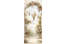 DECOUPAGE DOOR BALLOON ABOVE THE BLOSSOMS
