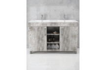 FREESTANDING CONCRETE DOUBLE DOOR WOOD BATHROOM CABINET 850X1200X470MM