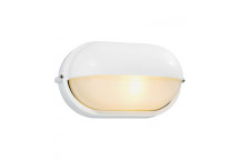 EUROLUX 1XE27 WHITE LARGE OVAL GRID BULKHEAD