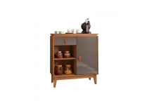 RUBI BUFFET CABINET CEDAR PEARL GREY HIGH GLOSS 1XDOOR 1XDRAWER