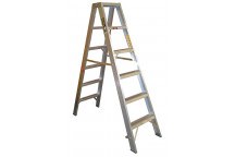 SIX STEP ALUMINIUM DOUBLE SIDED INDUSTRIAL LADDER 150KG LOAD