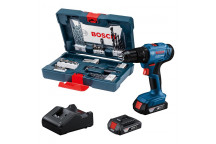 BOSCH CORDLESS DRILL KIT WITH CHARGER, ACC AND CASE 18V 2X2.0AH