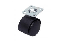 FIT CASTOR POLY WITHOUT BRAKE BLACK 50MM