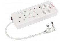 MULTIPLUG 8 WAY OVERLOAD 2XUSB-A 1XUSB-C CORE