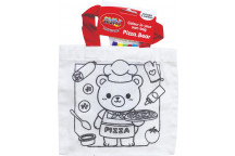 PIZZA BEAR CRAFT COLOUR YOUR OWN BAG INCLUDING 5XMARKERS 30X20CM