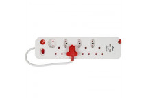 ELECTRICMATE  8WAY MULTIPLUG WITH SINGLE SWITCH AND 2.1USB AND SURGE