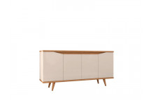 OFF WHITE HIGH GLOSS/CEDAR 4 DOORS GRACE BUFFET CABINET