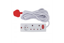 ELECTRICMATE WHITE MEDIUM SURGE PROTECT EXTENSION LEAD 3M