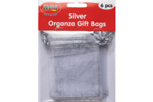 CRAFT ORGANZA GIFT BAG SILVER 8X10CM