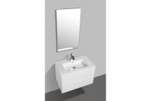 ENZO WHITE DOUBLE DRAWER CLEAR CUBE CABINET 800MM
