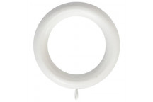 WHITE PLASTIC CURTAIN RING  34MM 5 PER PACK