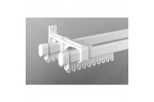 SINGLE STEEL CURTAIN TRACK WHITE 2M