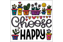 CHOOSE HAPPY VINYL CRAFT UV DTF STICKER
