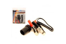 SINGLE 12V FEMALE CIGARETTE SOCKET WITH CROCODILE CLIPS