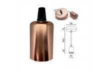 OLITE ROSE GOLD SINGLE HOLDER E27 FLAT PENDANT 900MM