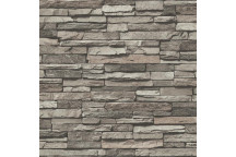 GREY STACKED STONE WALLPAPER 10.05MX0.53M
