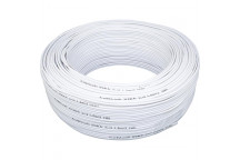 PRECUT WHITE FLAT RIPCORD CABLE 0.5MMX20M