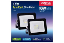 EUROLUX BLACK COOL WHITE MINI LED TWIN PACK FLOOD LIGHT 2X 10W