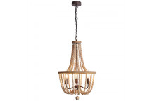BRIGHTSTAR ROPE AND WOOD BEADS METAL CHANDELIER