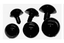 TEDDY CRAFT BLACK EYES 6MM 12PAIRS