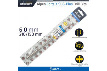 ALPEN FORCE X 6.0 X 210/150 SDS-PLUS DRILL BIT X4 CUTTING EDGES