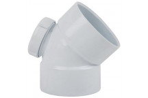 WHITE PVC BEND INSPECTION EYE 45 DEGREE 40MM SABS