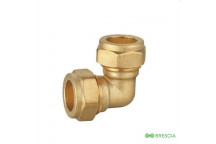 BRESCIA COMPRESSION 90 DEGREE ELBOW BRASS 15MM