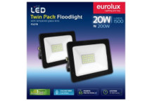 EUROLUX FLOODLIGHT TWIN PACK 2X20W MINI BLACK COOL