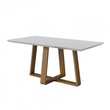 OFF WHITE/NATURE GLASS TOP DINING TABLE 1800X900MM