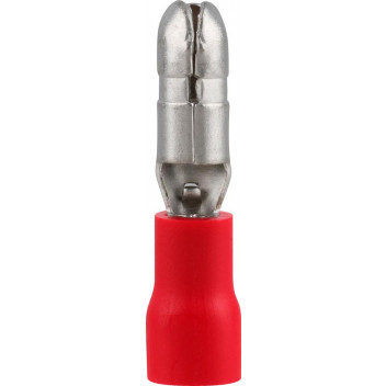 RUWAG RED TERMINAL CABLE PRE-INS BULLET MALE 4MM 25PER PACK